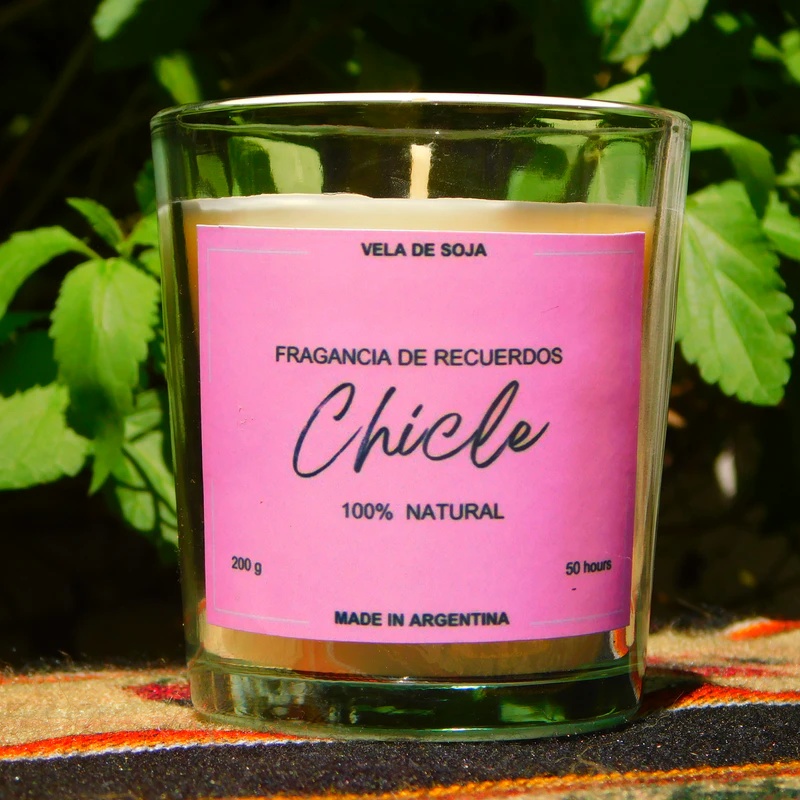 Vela cera de soja - Vaso Imperial - Chicle